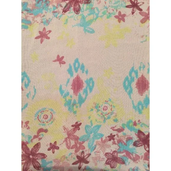 Decree Blouse Womens Size S Sleeveless Yellow Floral Multi Sheer Top Longer Back - Picture 8 of 9